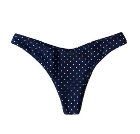 MALDIVES BIKINI BOTTOMS IN NAVY POLKA