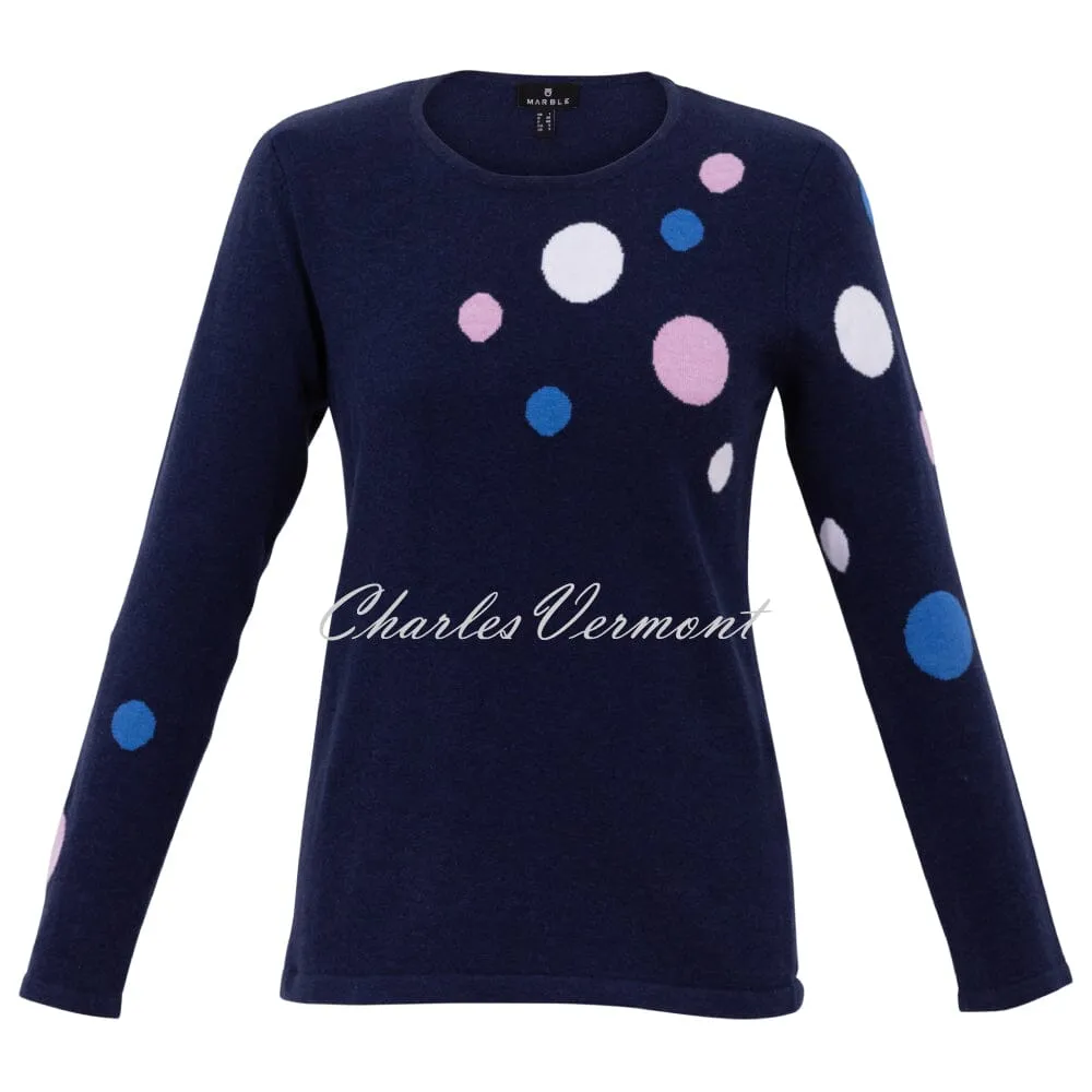 Marble Sweater - Style 7018-103 (Navy / Lavender / Deep Blue / White)