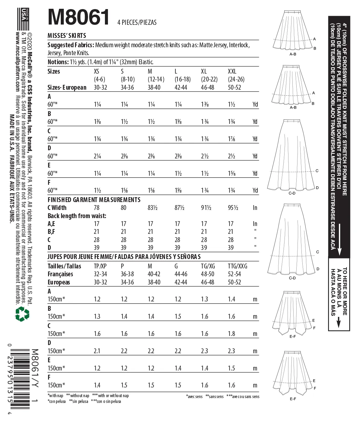 McCall's pattern 8061 Flared Skirts