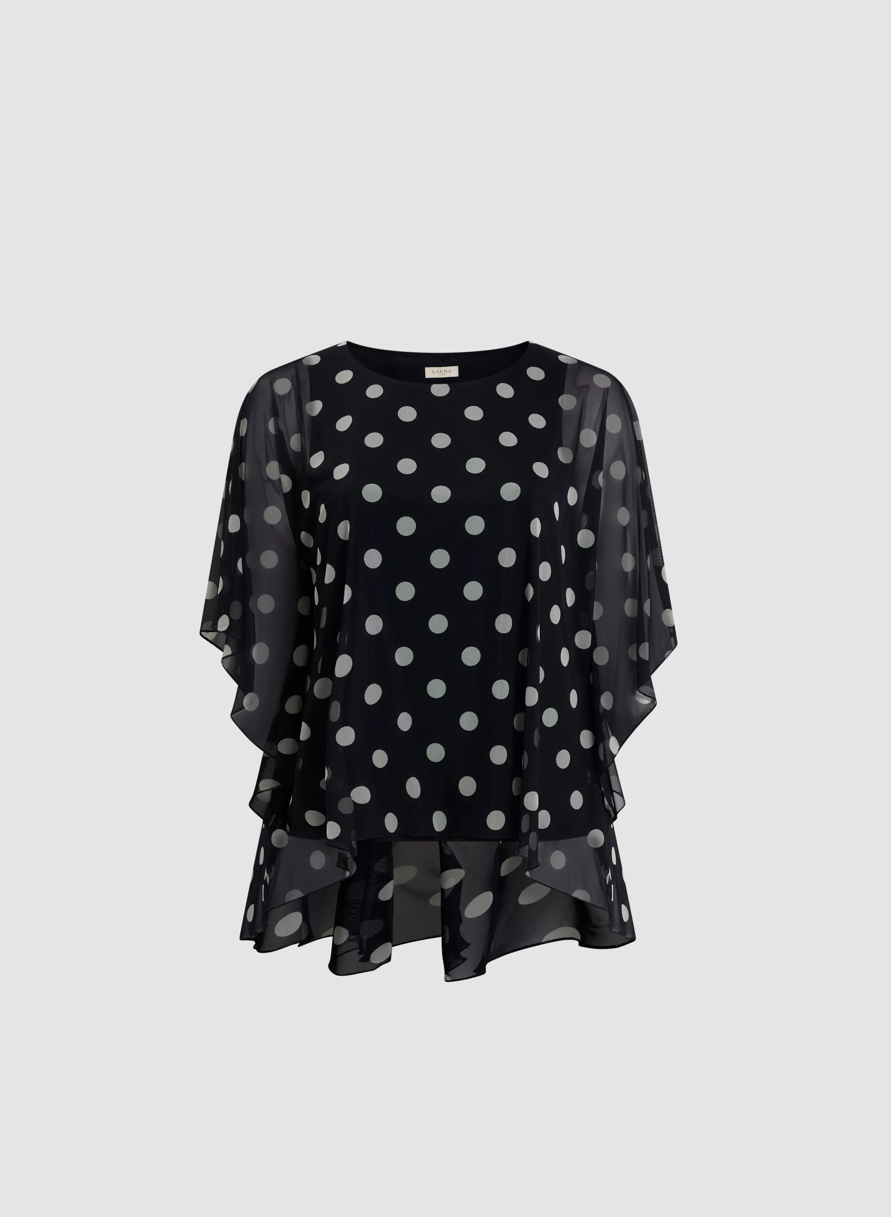 Mesh Polka Dot Top