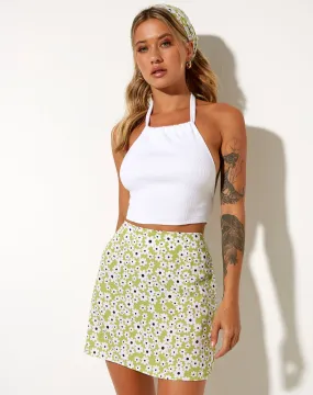 Miona Mini Skirt in Daisy Duke Green