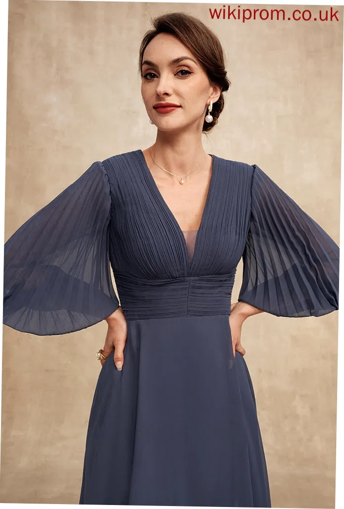 Mother of the Bride Dresses Nell Bride With Ruffle Dress Chiffon of Tea-Length the Mother V-neck A-Line