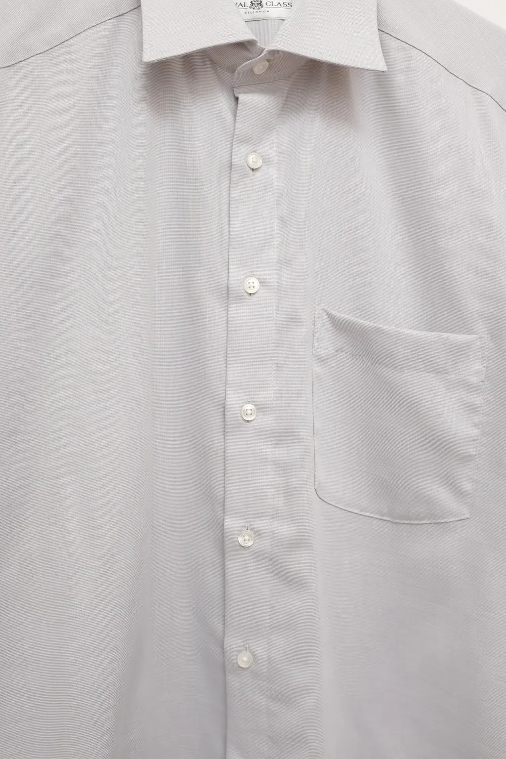 PALE GREY COTTON SHORT ARM OVERSHIRT