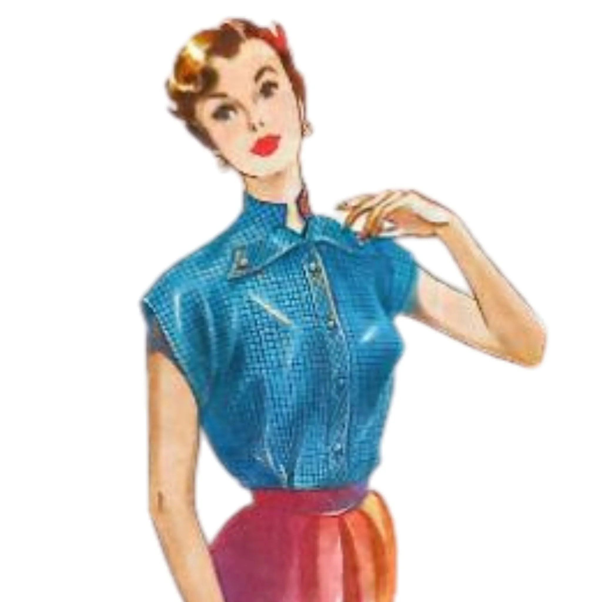 PDF - Vintage 1950s Pattern, Women's Blouse & Top, Rockabilly -  Bust 36” (91.4cm) - Instantly Print at Home