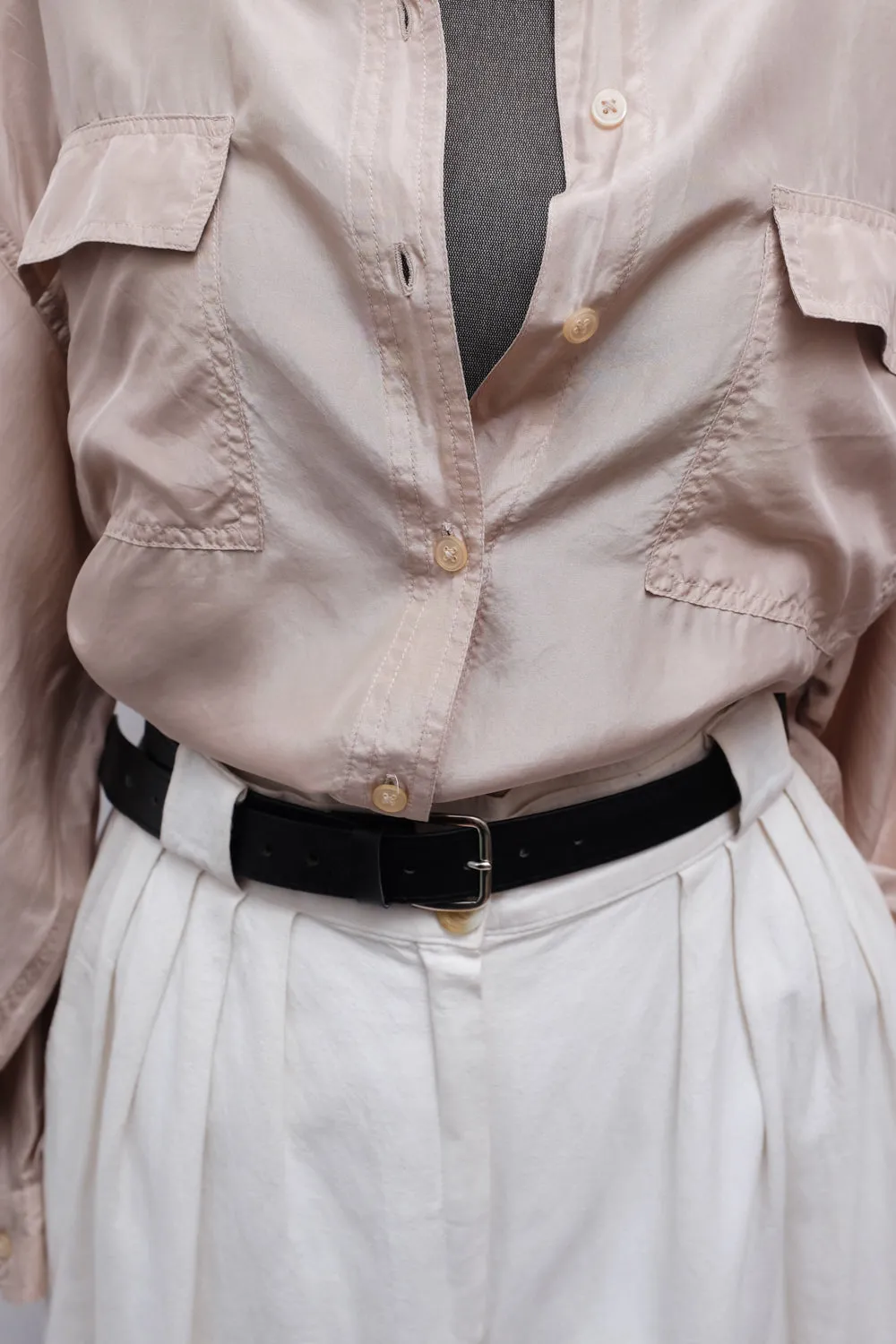 PURE SILK BEIGE VINTAGE SHIRT