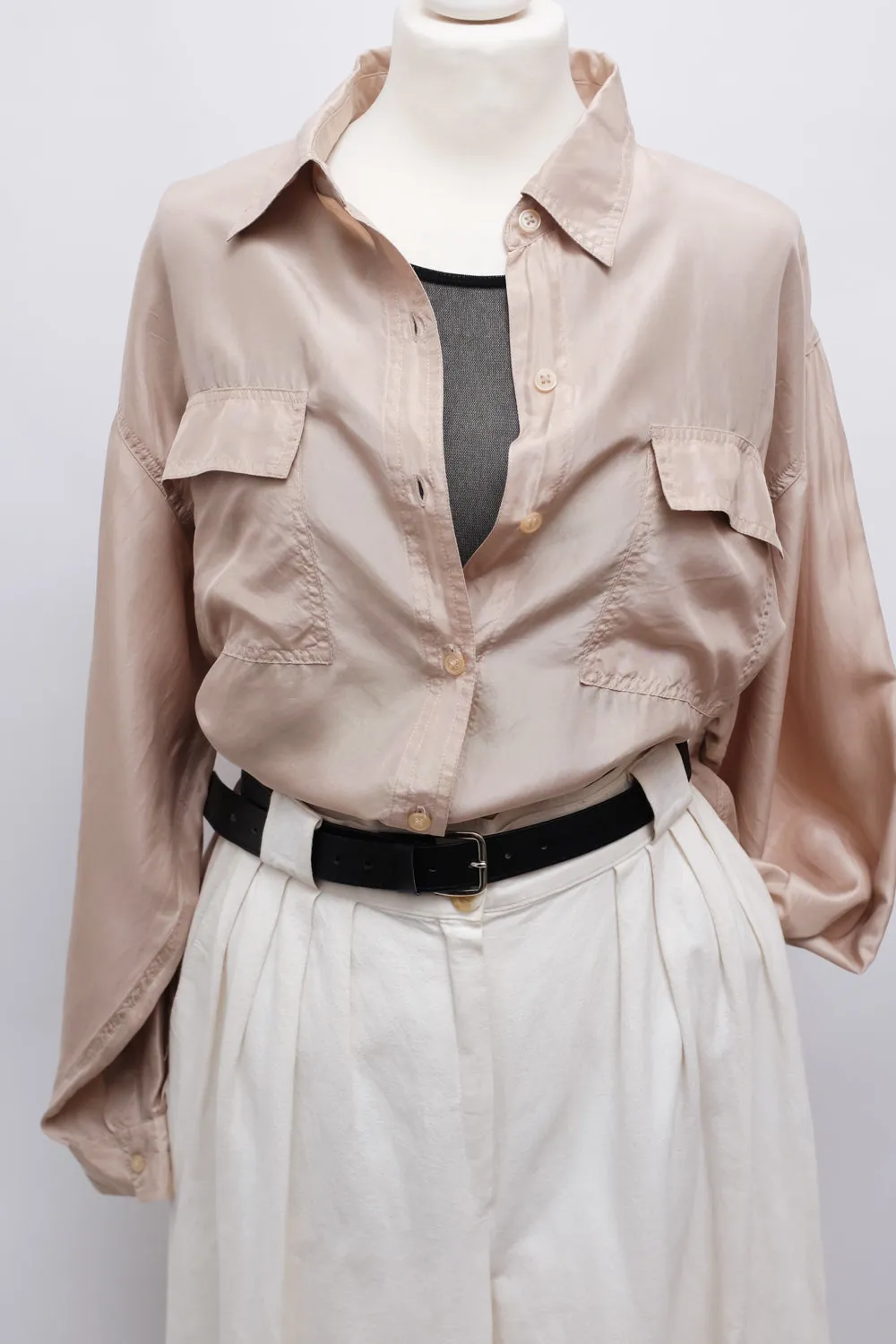 PURE SILK BEIGE VINTAGE SHIRT