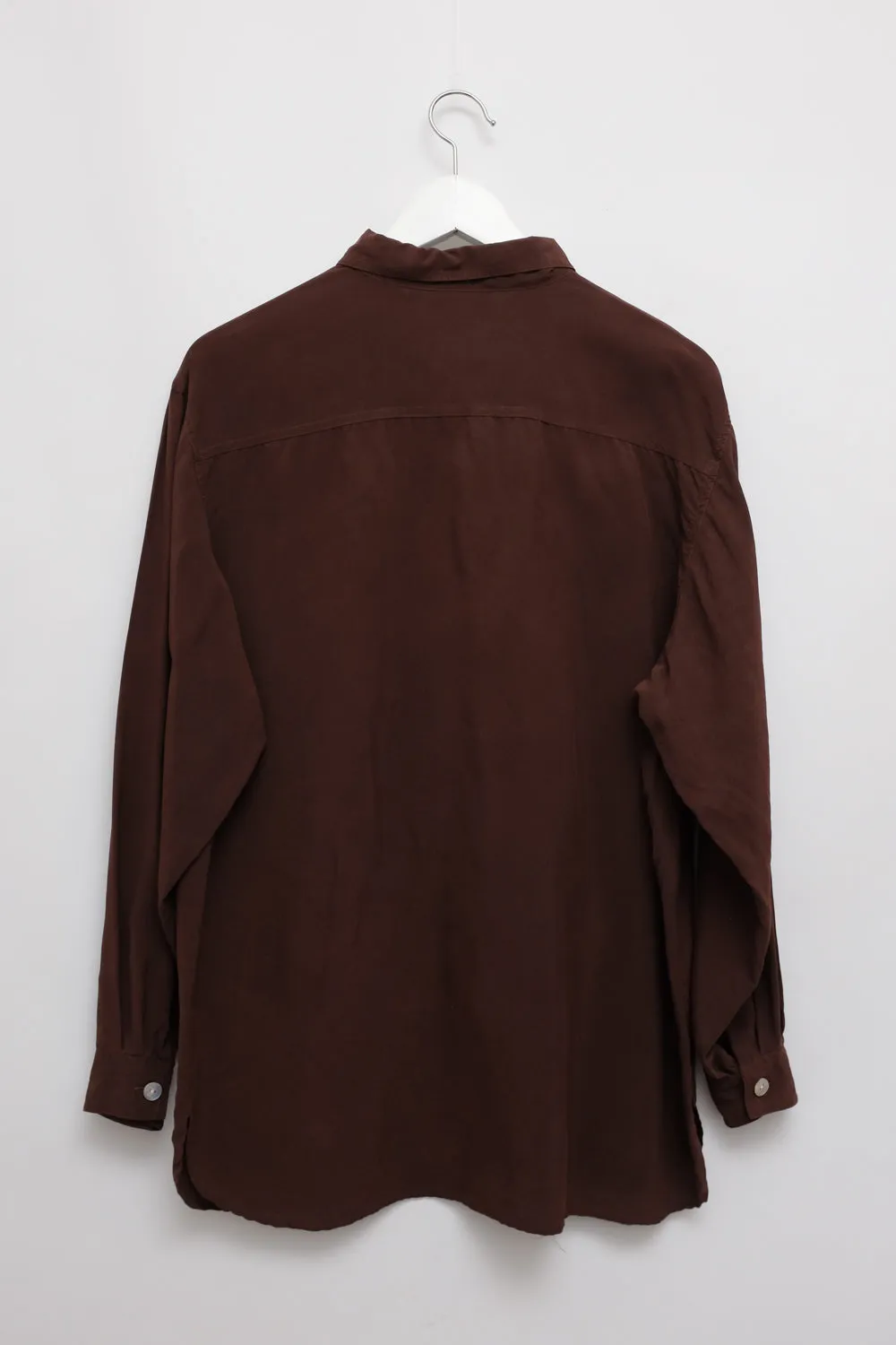 PURE SILK CHOCOLATE SHIRT JACKET