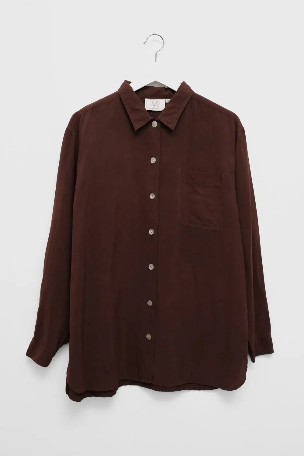 PURE SILK CHOCOLATE SHIRT JACKET