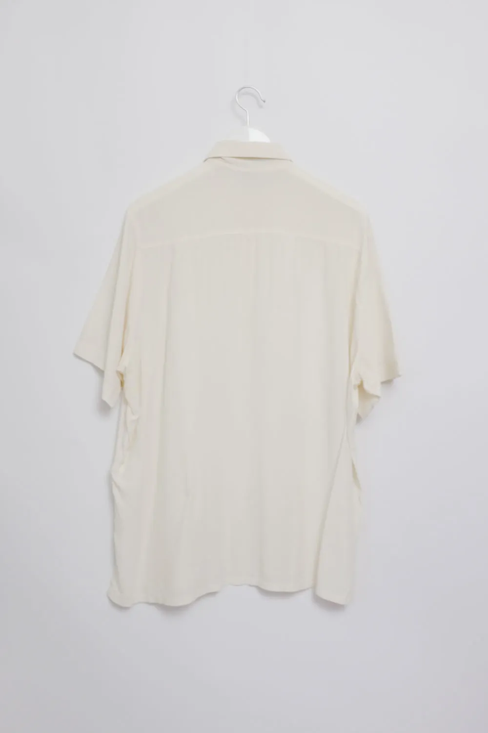 PURE SILK SHORT ARM CREAM SHIRT