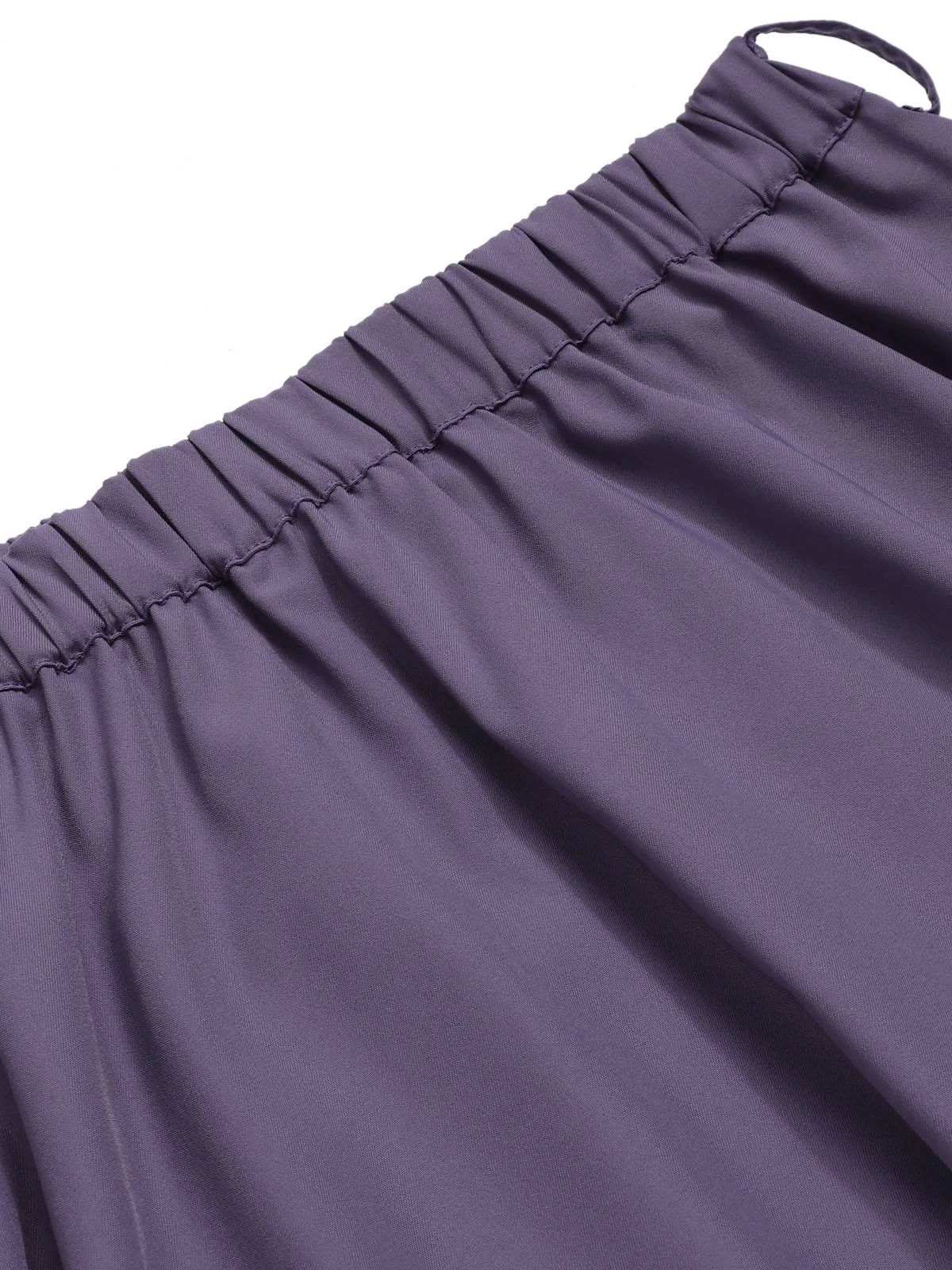 Purple 1940s Solid Skirt with Belt