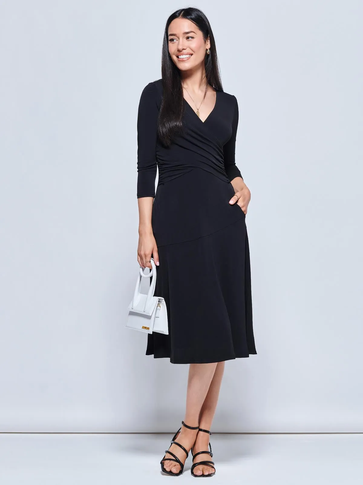 Quane Jersey Fit & Flare Dress, Black