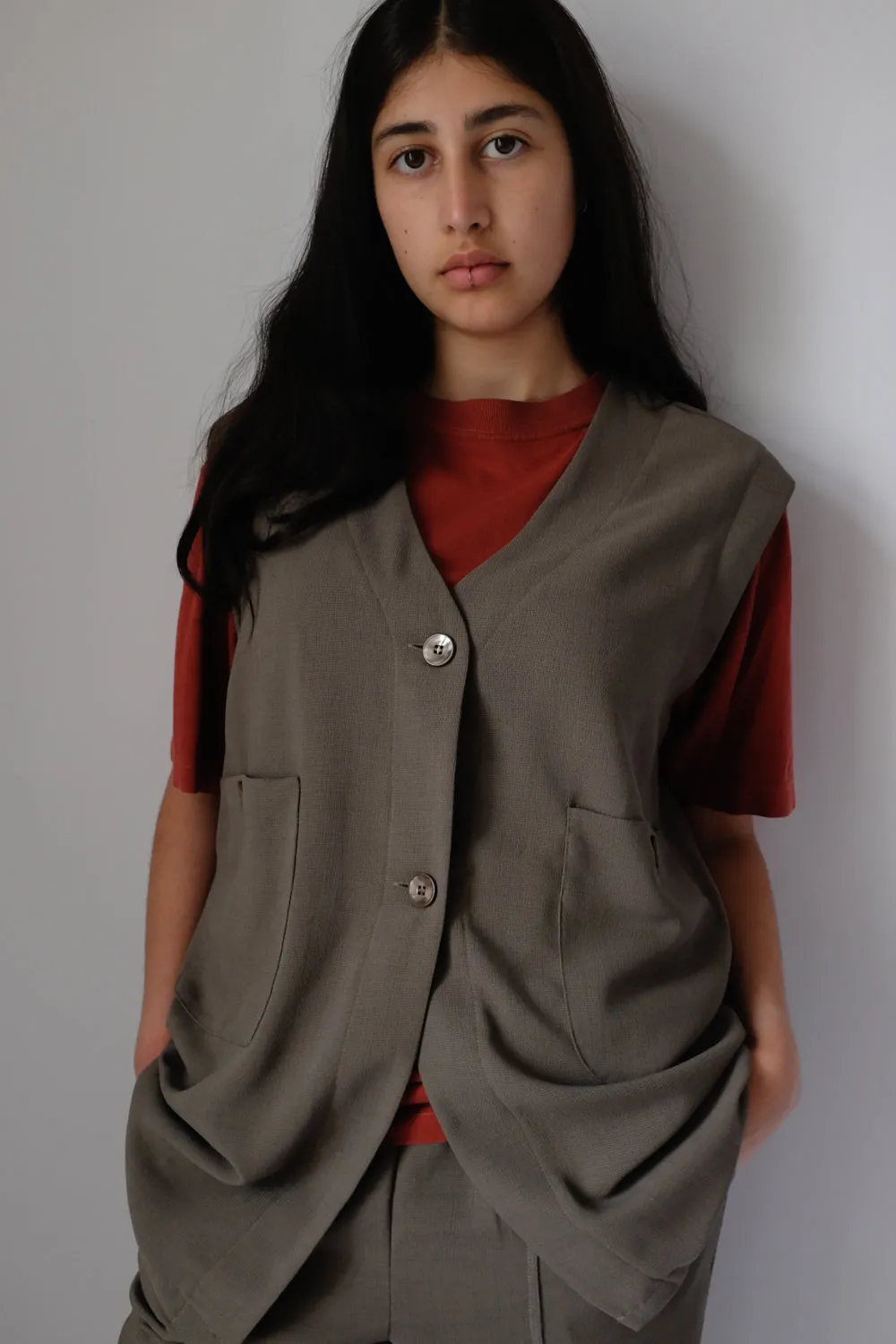 RELAX GREY BROWN VINTAGE VEST