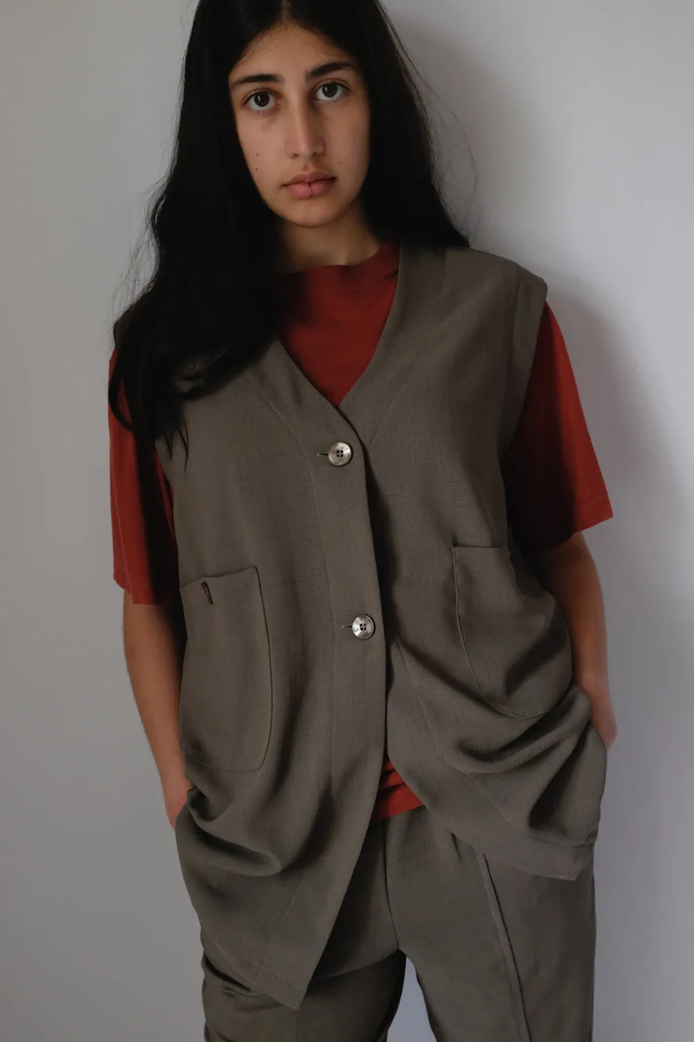 RELAX GREY BROWN VINTAGE VEST