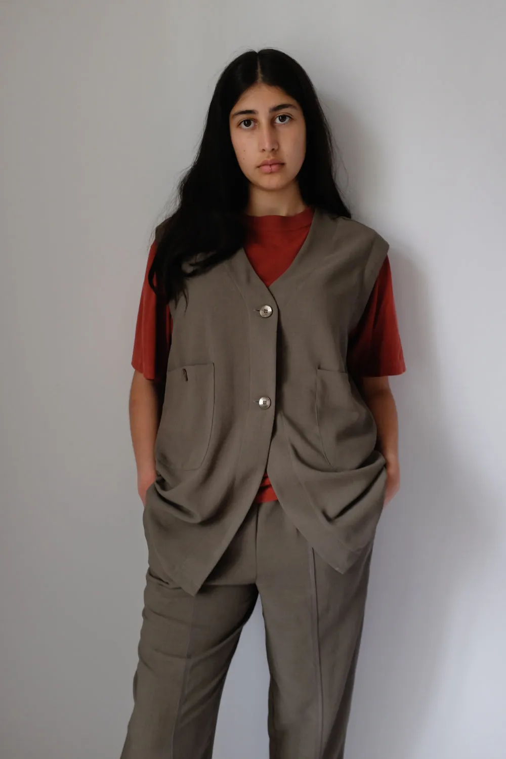 RELAX GREY BROWN VINTAGE VEST