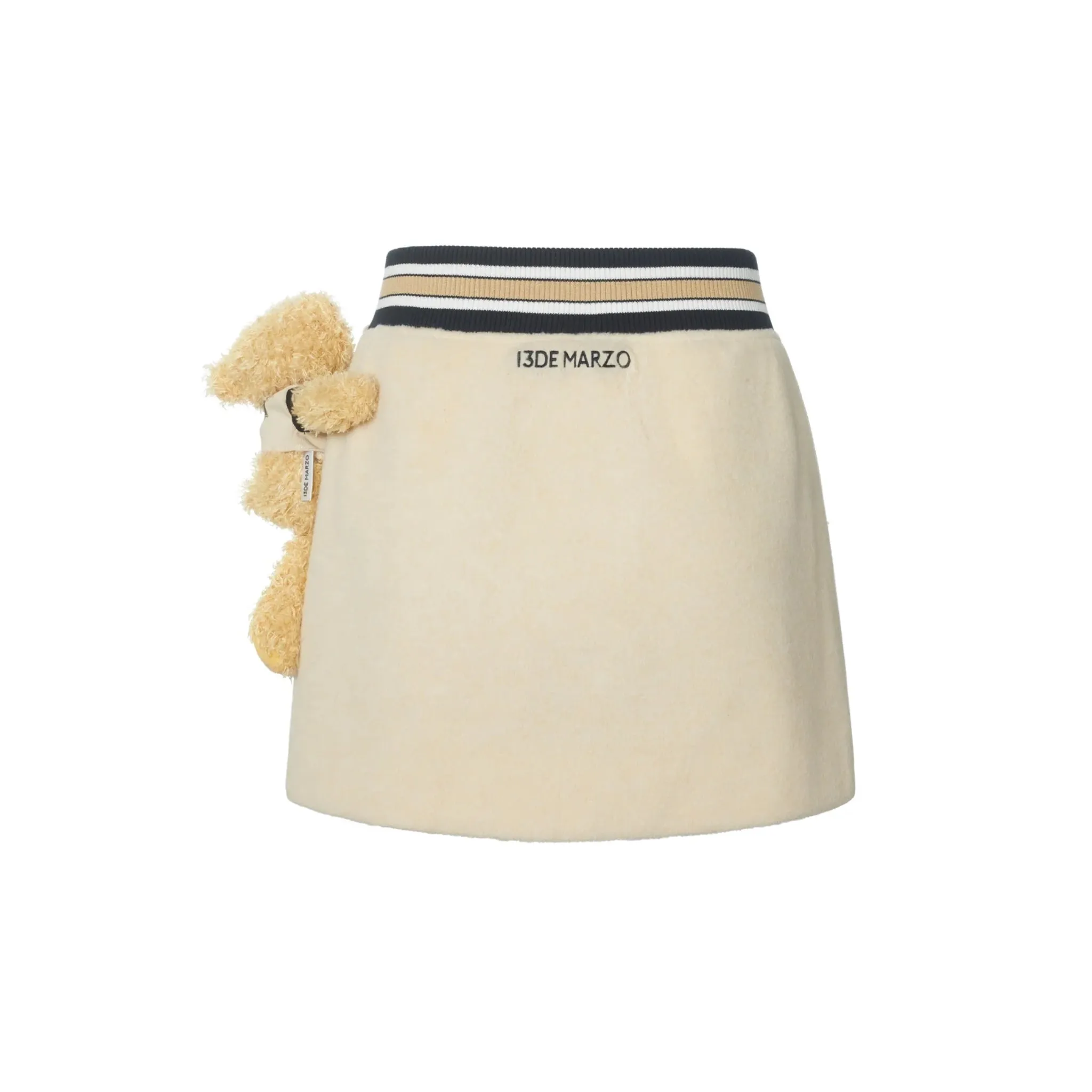 Retro Baseball Skirt in Beige