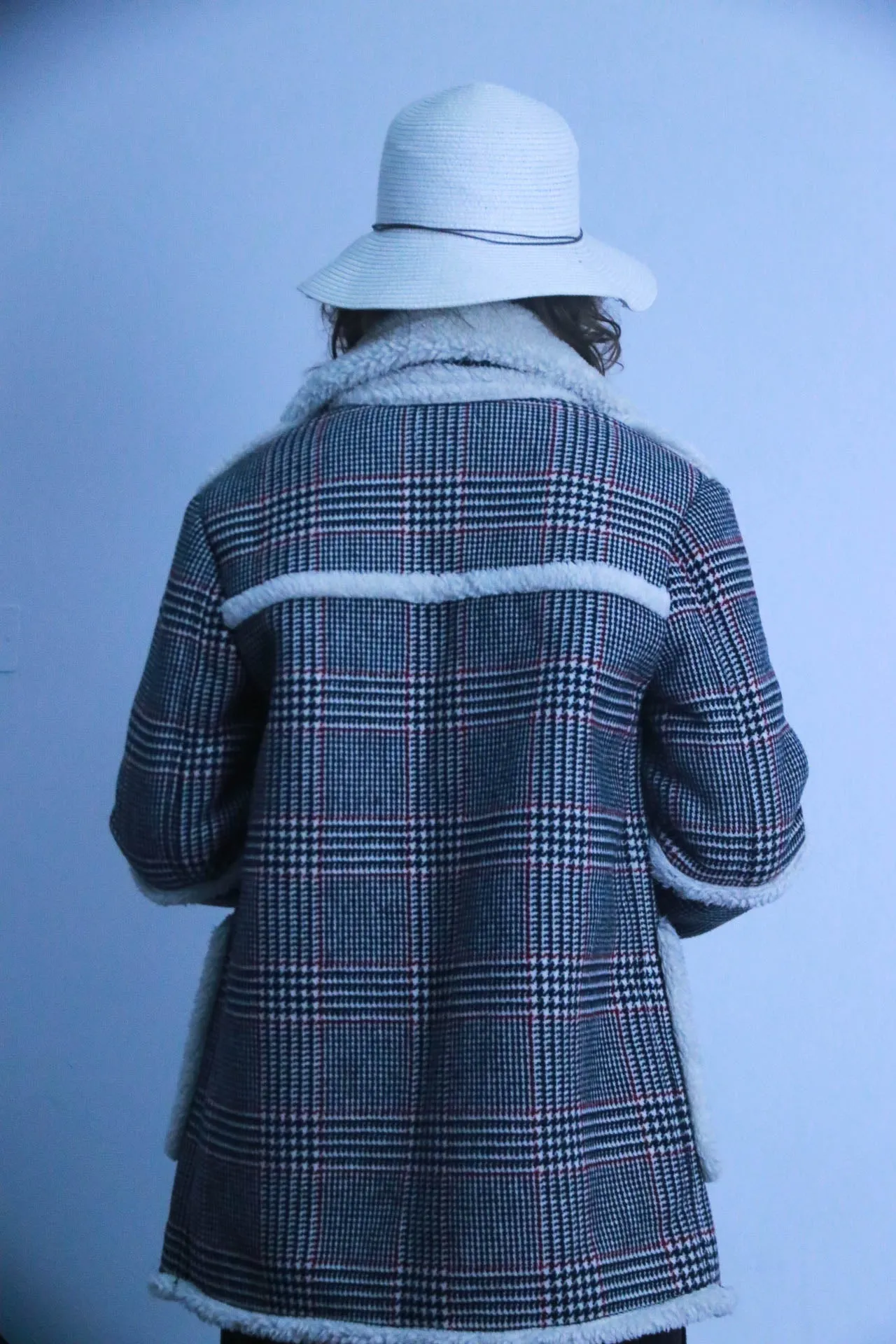 Rubynee Vintage checkered trench coat