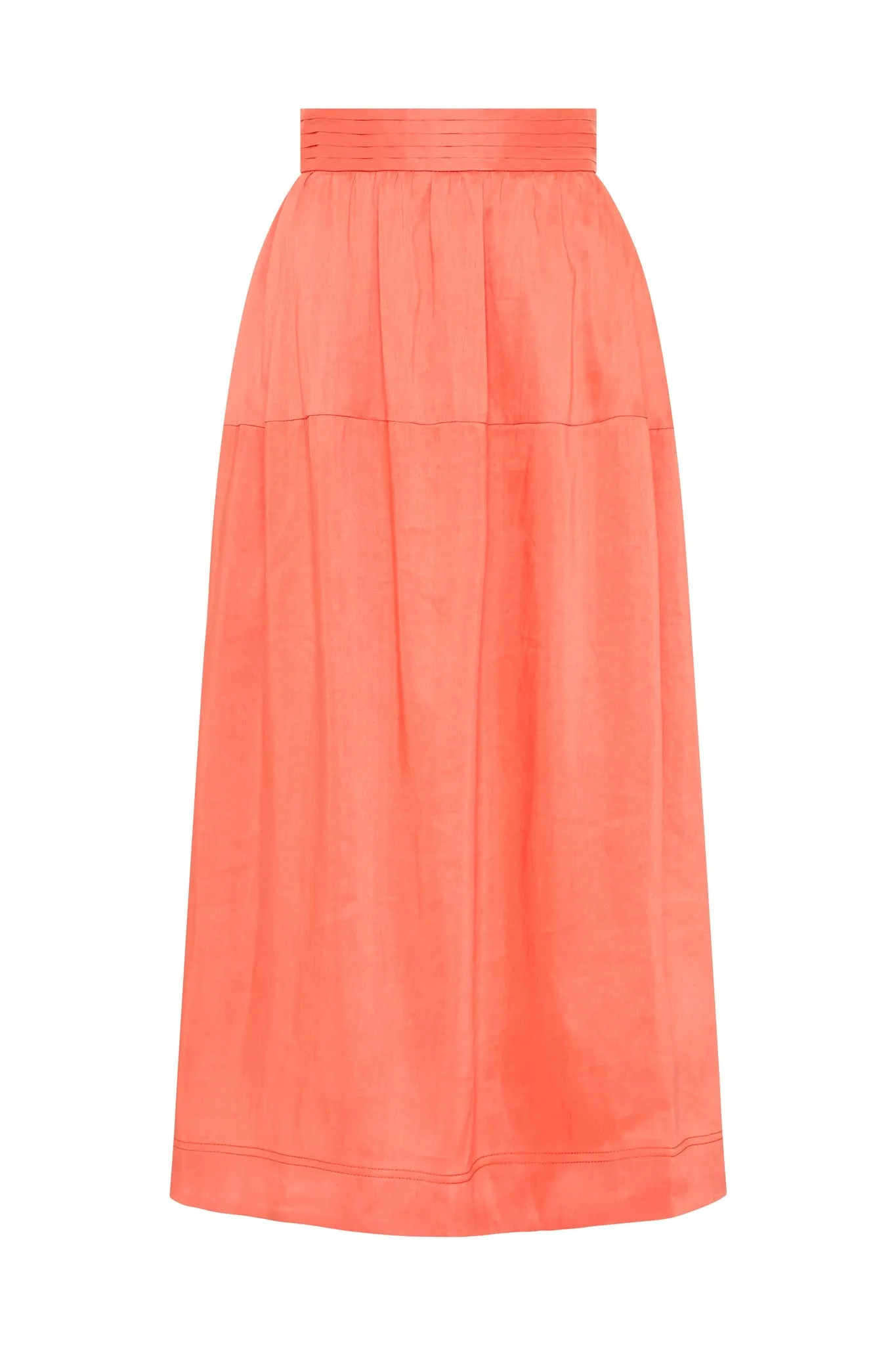 Shelly Flare Tuck Midi Skirt