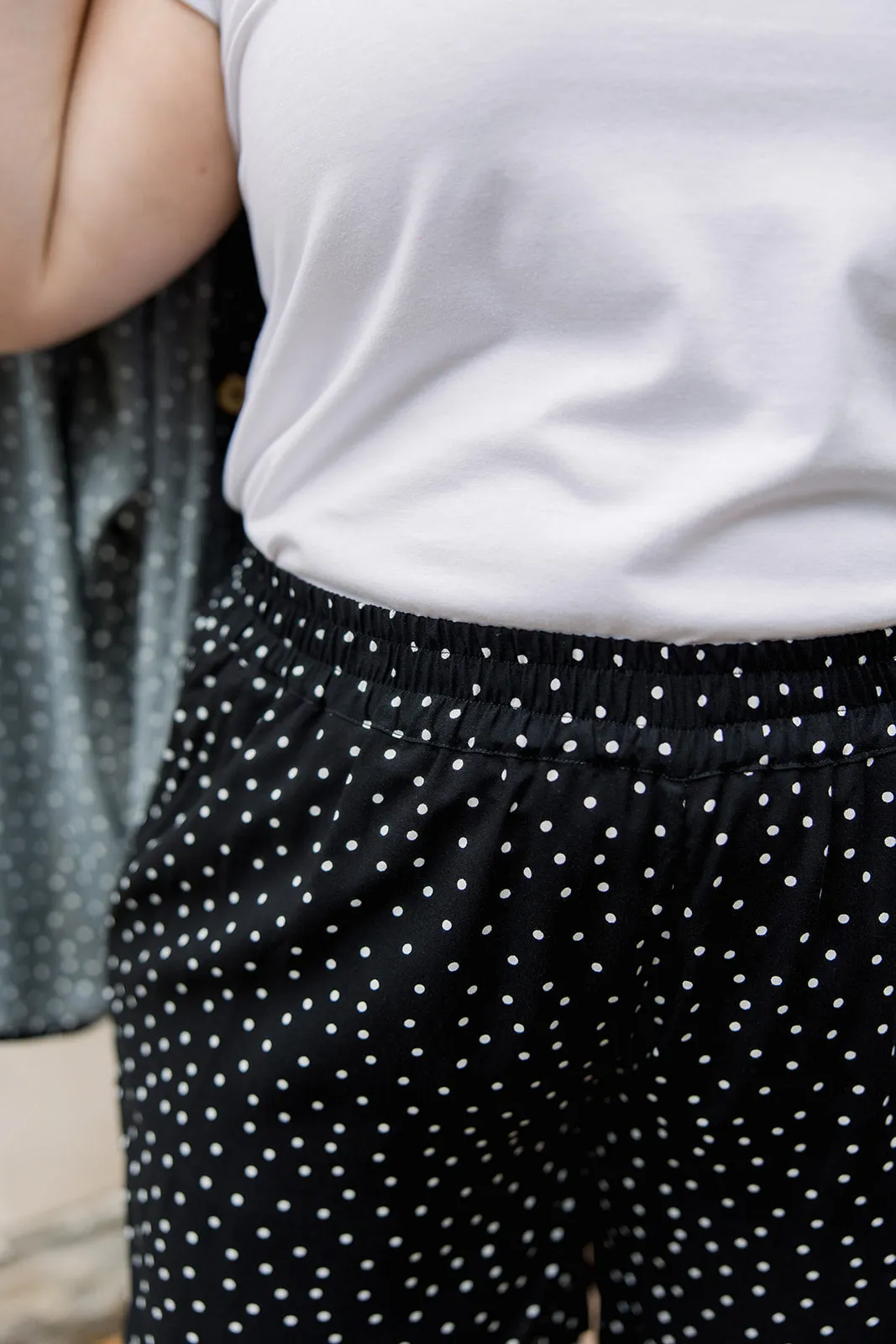 Short Sleeve Button Up Shirt & Polka Dot Shorts