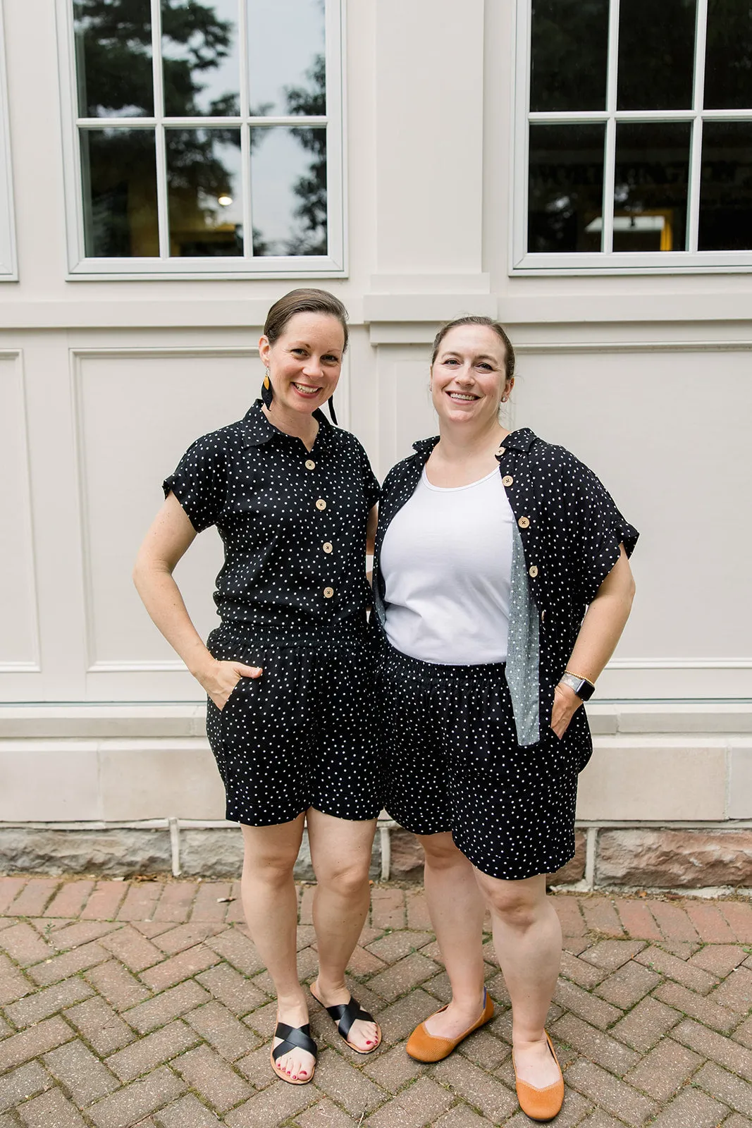 Short Sleeve Button Up Shirt & Polka Dot Shorts