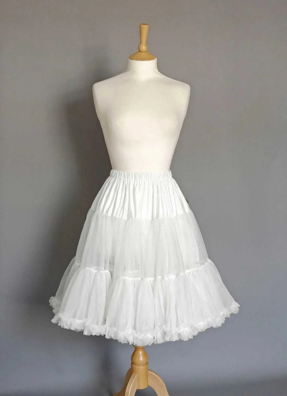 Short Tea Length Petticoat with Ruffle Hem P1007