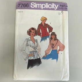 SIMPLICITY Vintage Pattern, Misses Blouses (PSI7766)