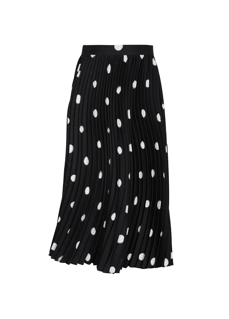 Skirt / JNBY Embroidered Mesh Polka Dot A-line  Pleated Skirt