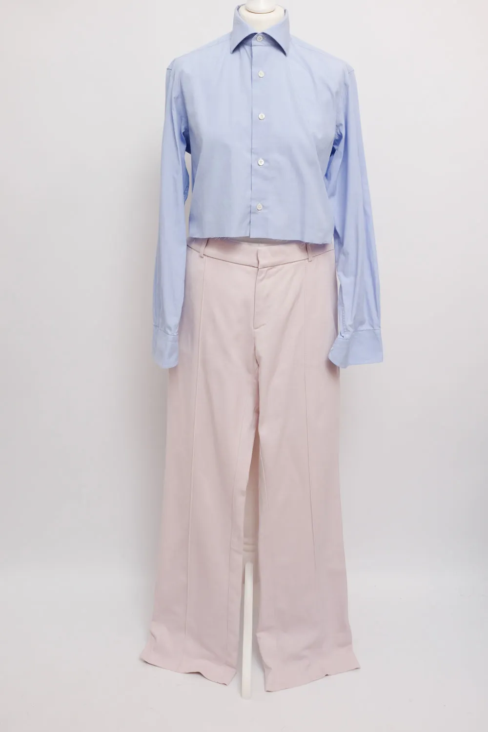 SKY BLUE ITALY COTTON CROP SHIRT