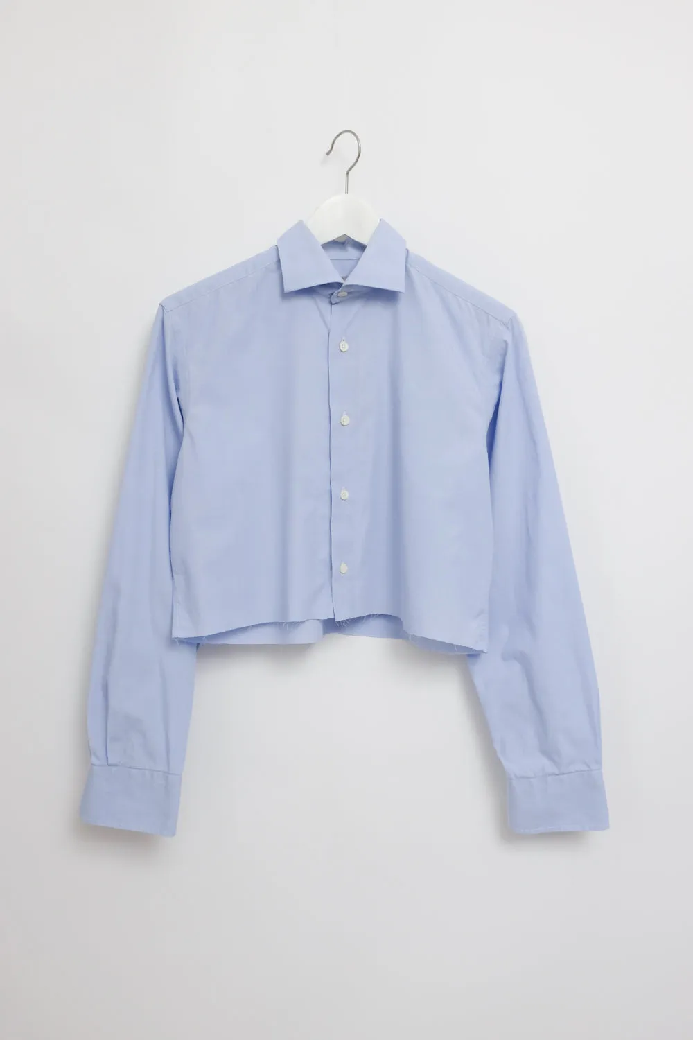 SKY BLUE ITALY COTTON CROP SHIRT