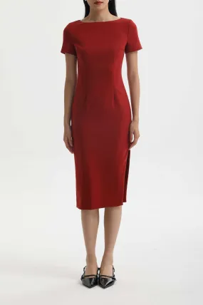 SLIM FIT BOAT NECK DRESS