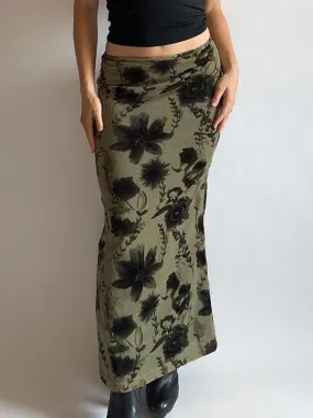 Smudge-dyed Milk Silk High Waist Midi Skirt