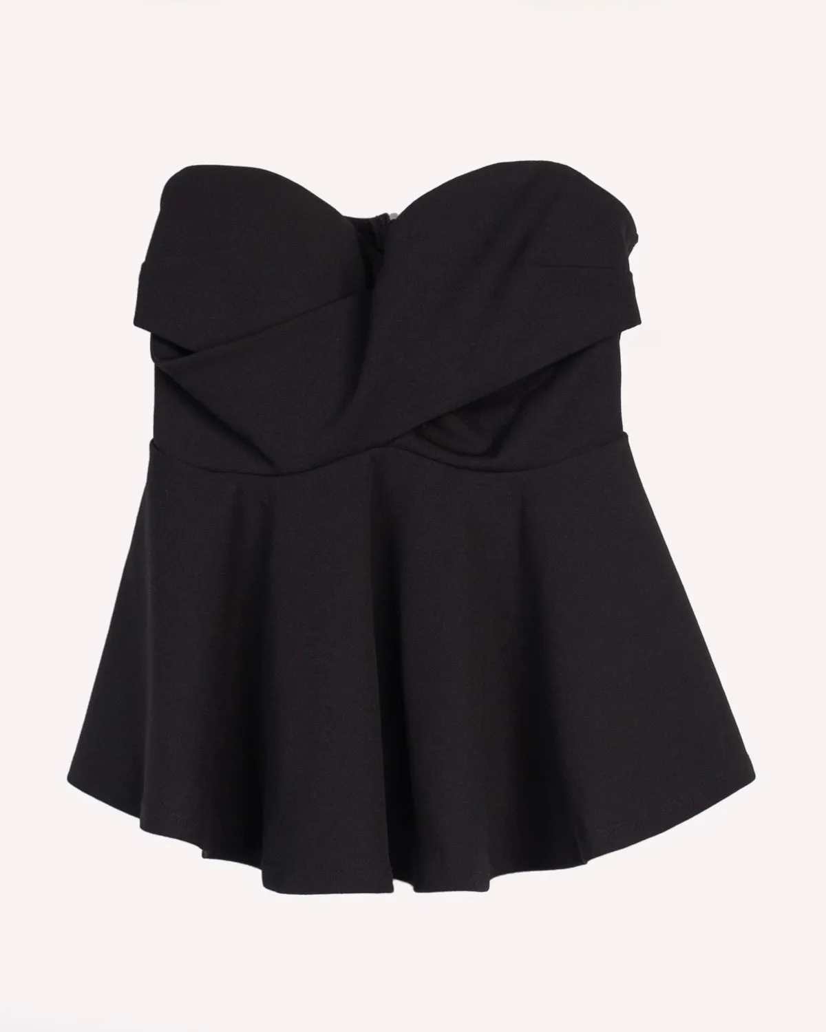 Strapless Peplum Top.