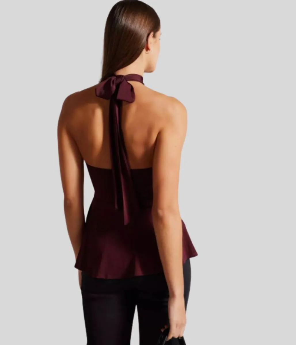 Ted Baker Wine Malean Halter Neck Top