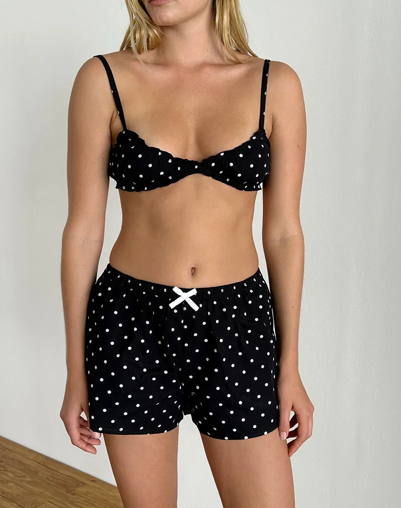 Tiga Bralette in Polka Black