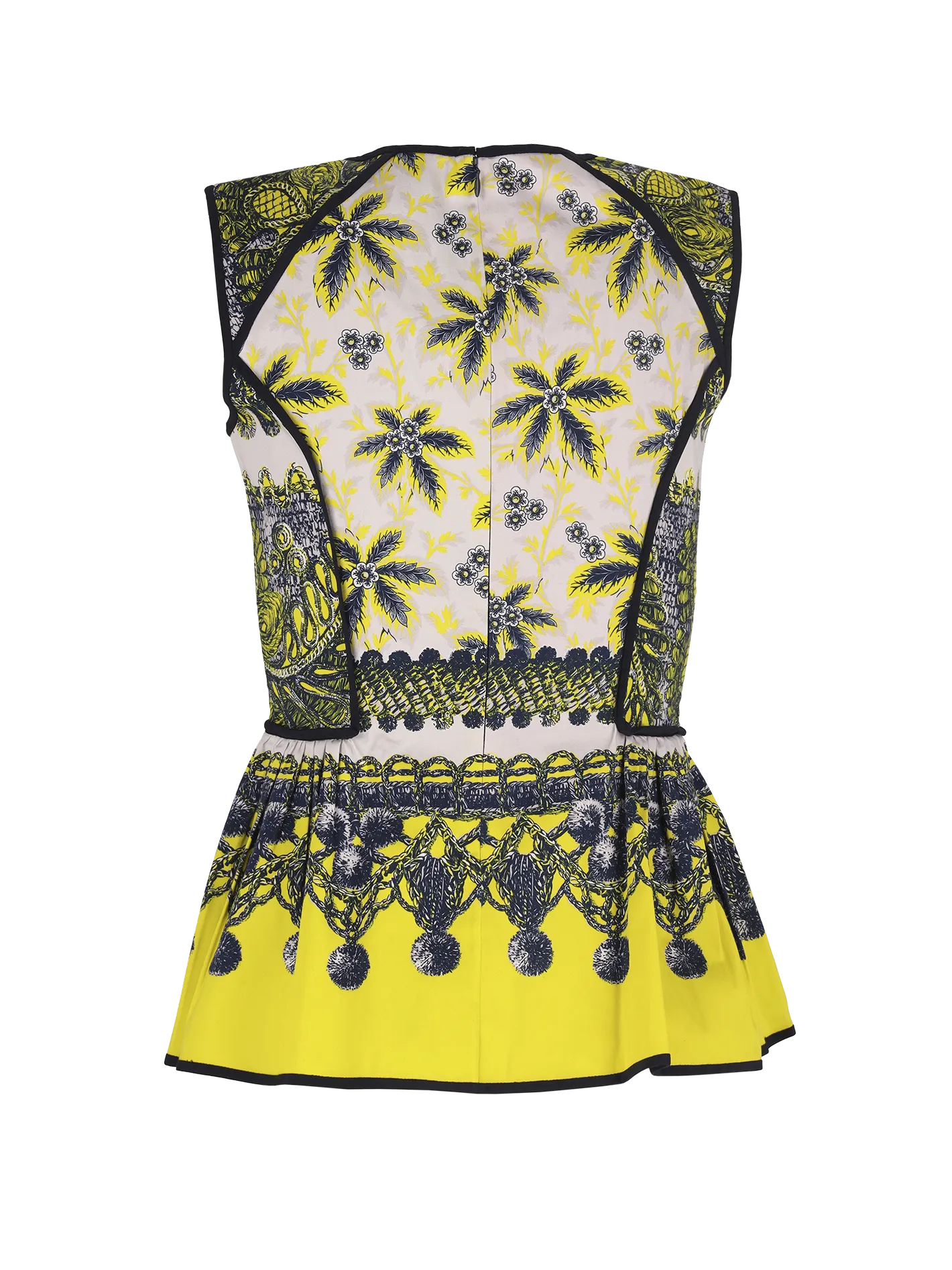 tropical-print peplum top