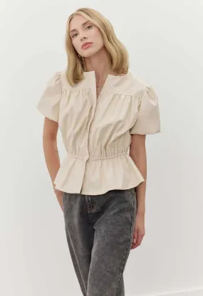 Vanilla Faux Leather Top