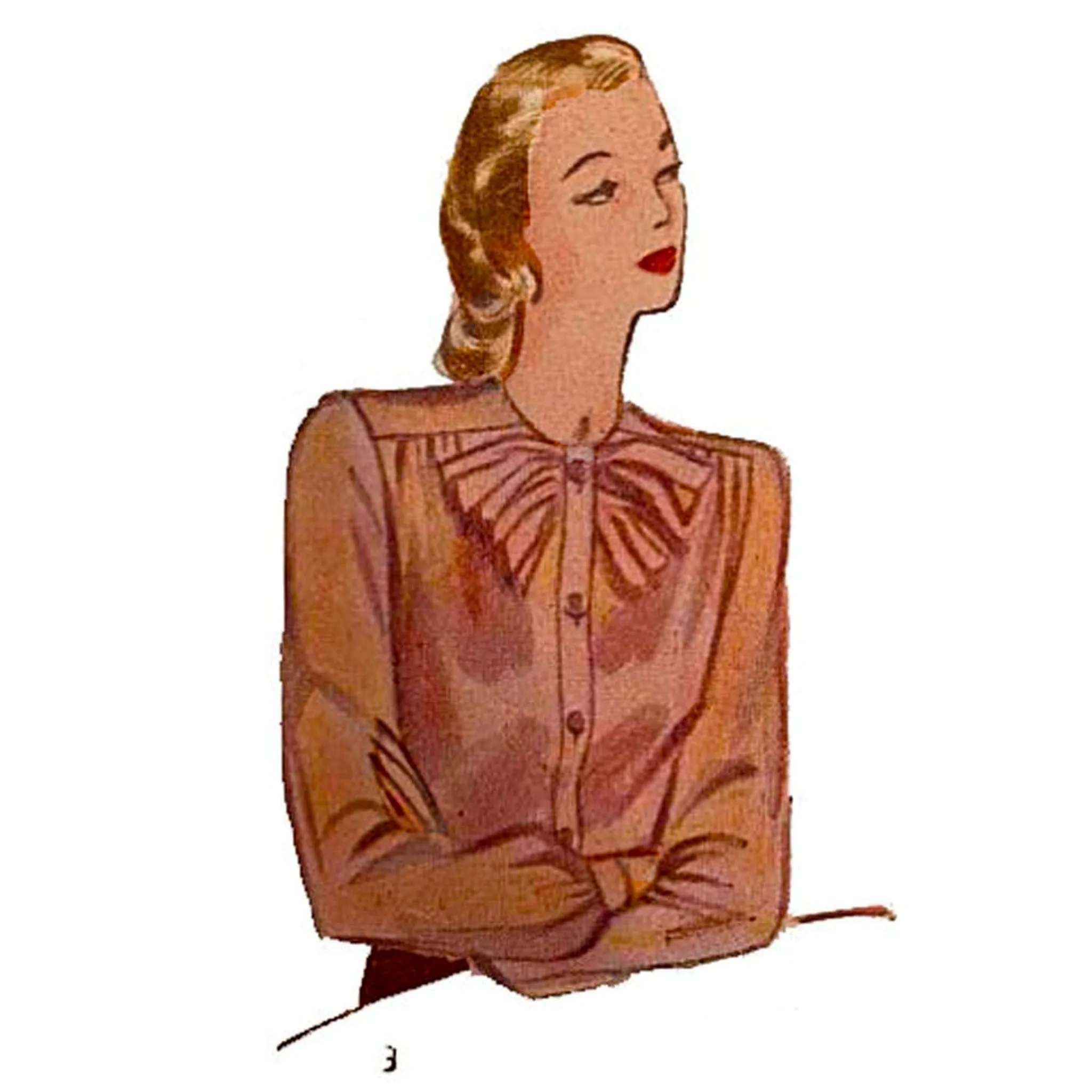 Vintage 1940s Pattern – Women’s Blouses - Various Styles - Bust 42” (106.7cm)