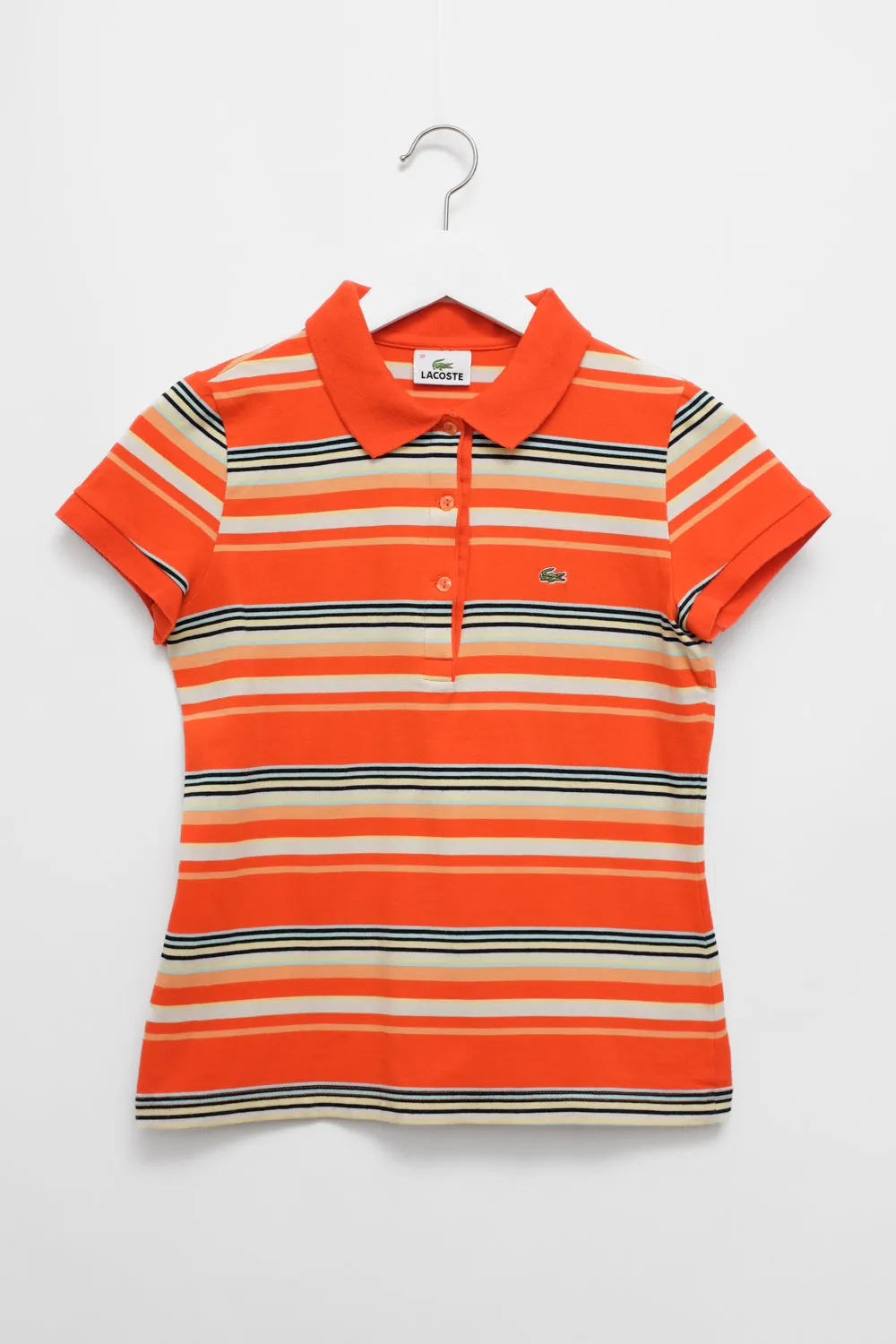 VINTAGE LACOSTE SLIM STRIPED POLO T-SHIRT