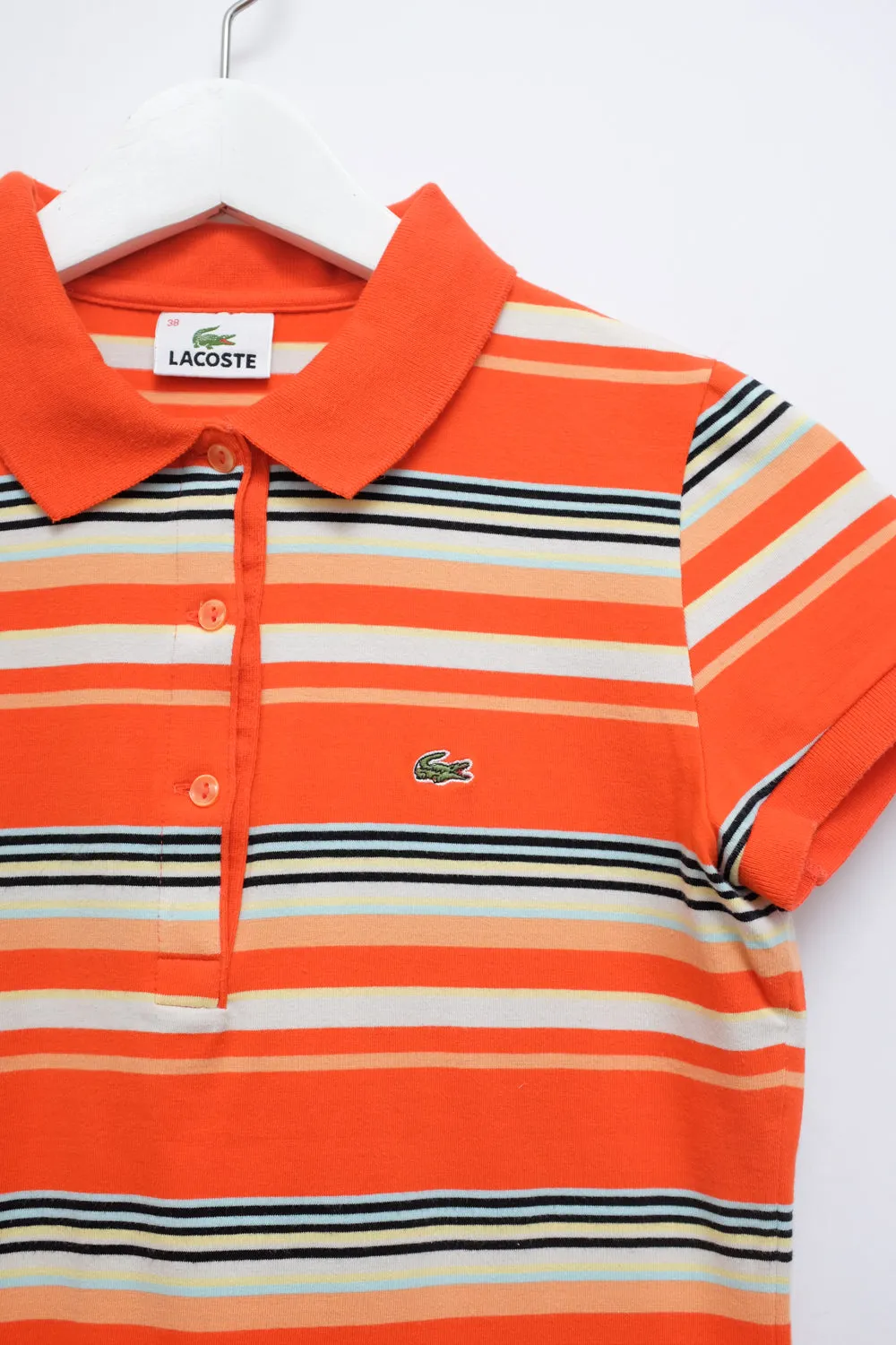 VINTAGE LACOSTE SLIM STRIPED POLO T-SHIRT