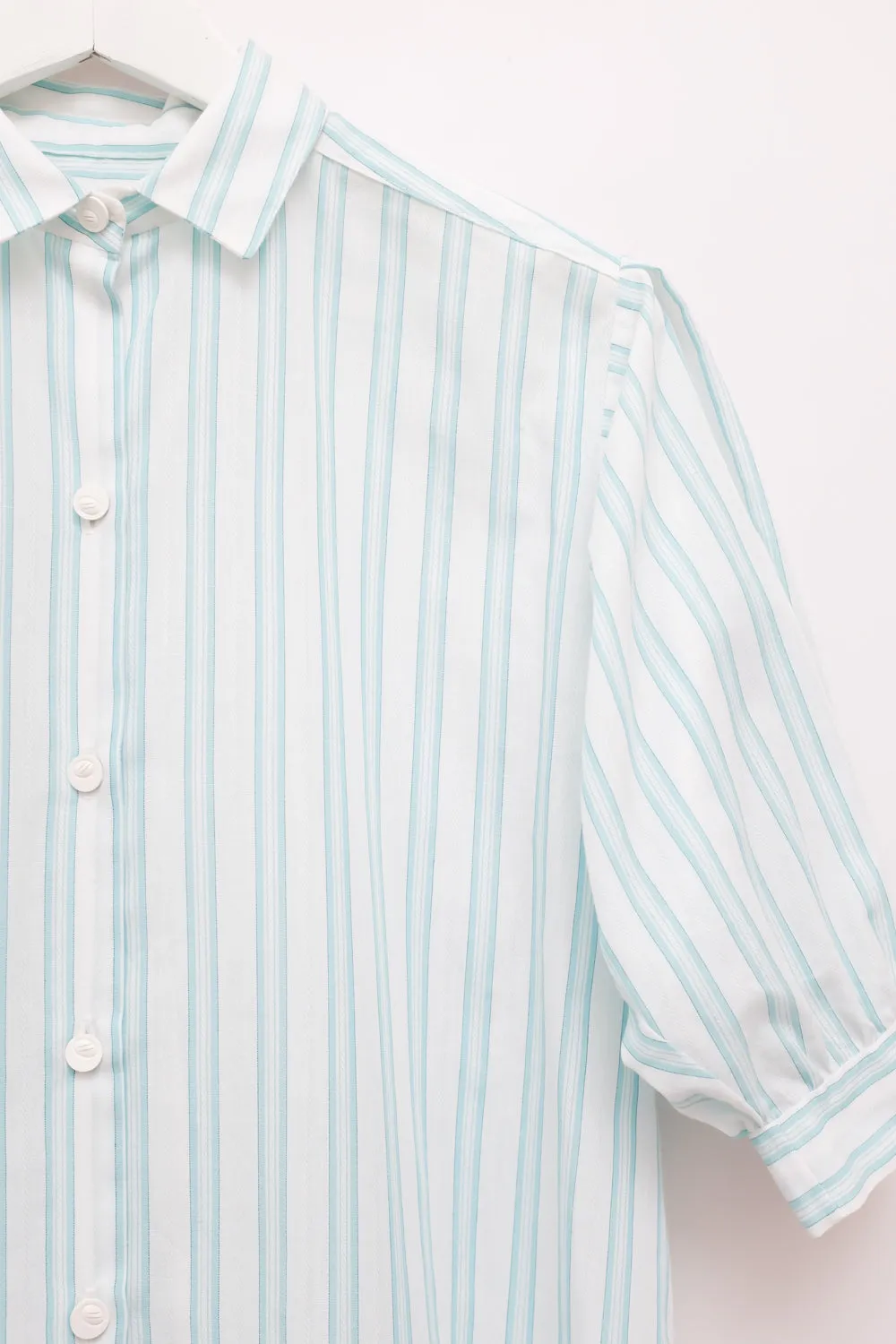 VINTAGE PUFFED SLEEVES STRIPED BLOUSE