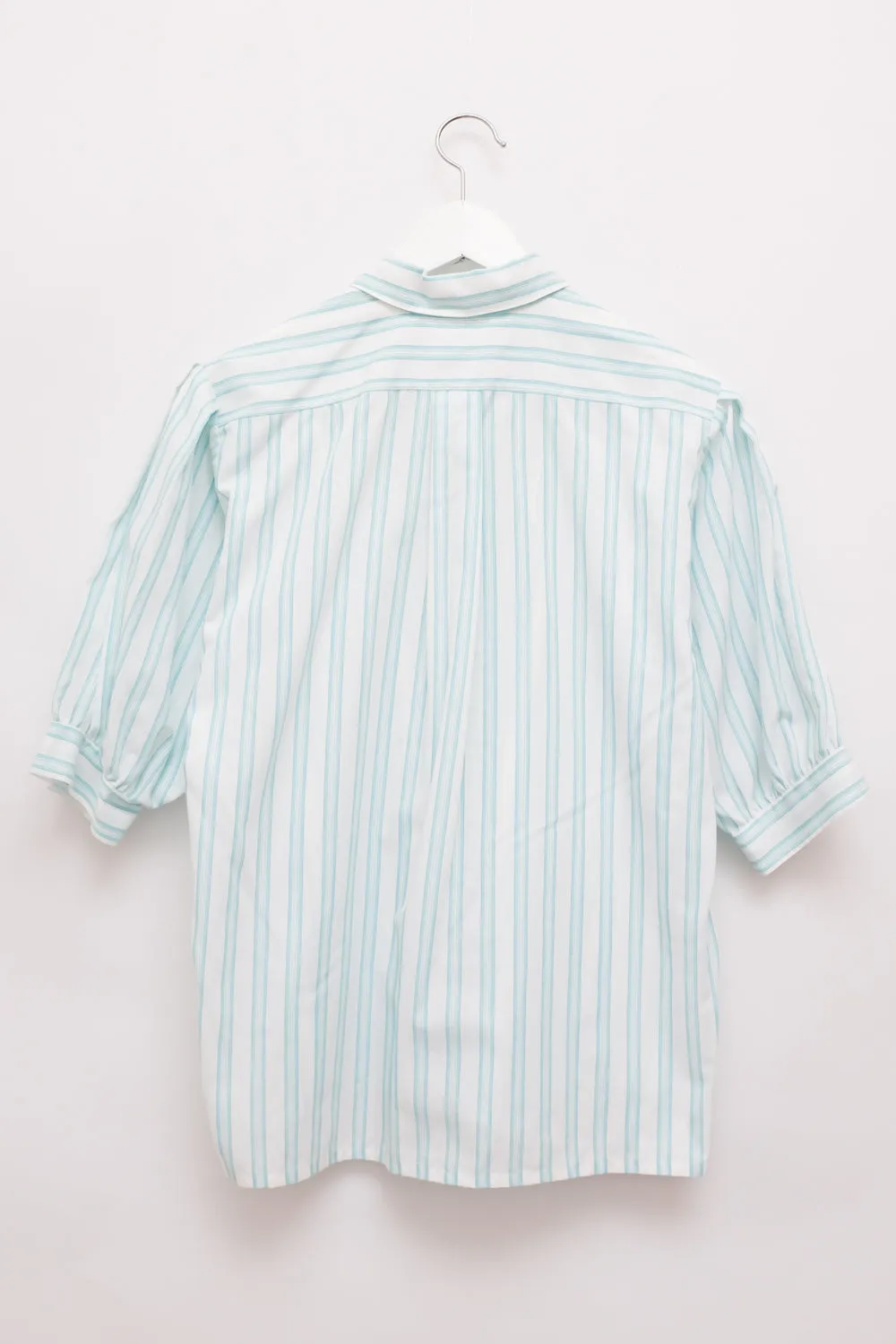 VINTAGE PUFFED SLEEVES STRIPED BLOUSE