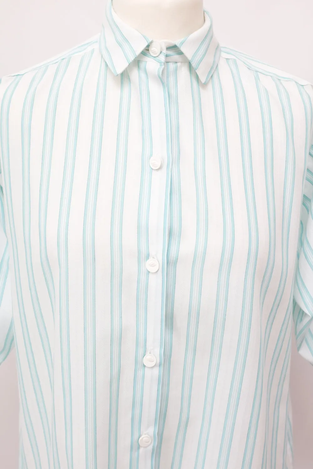 VINTAGE PUFFED SLEEVES STRIPED BLOUSE