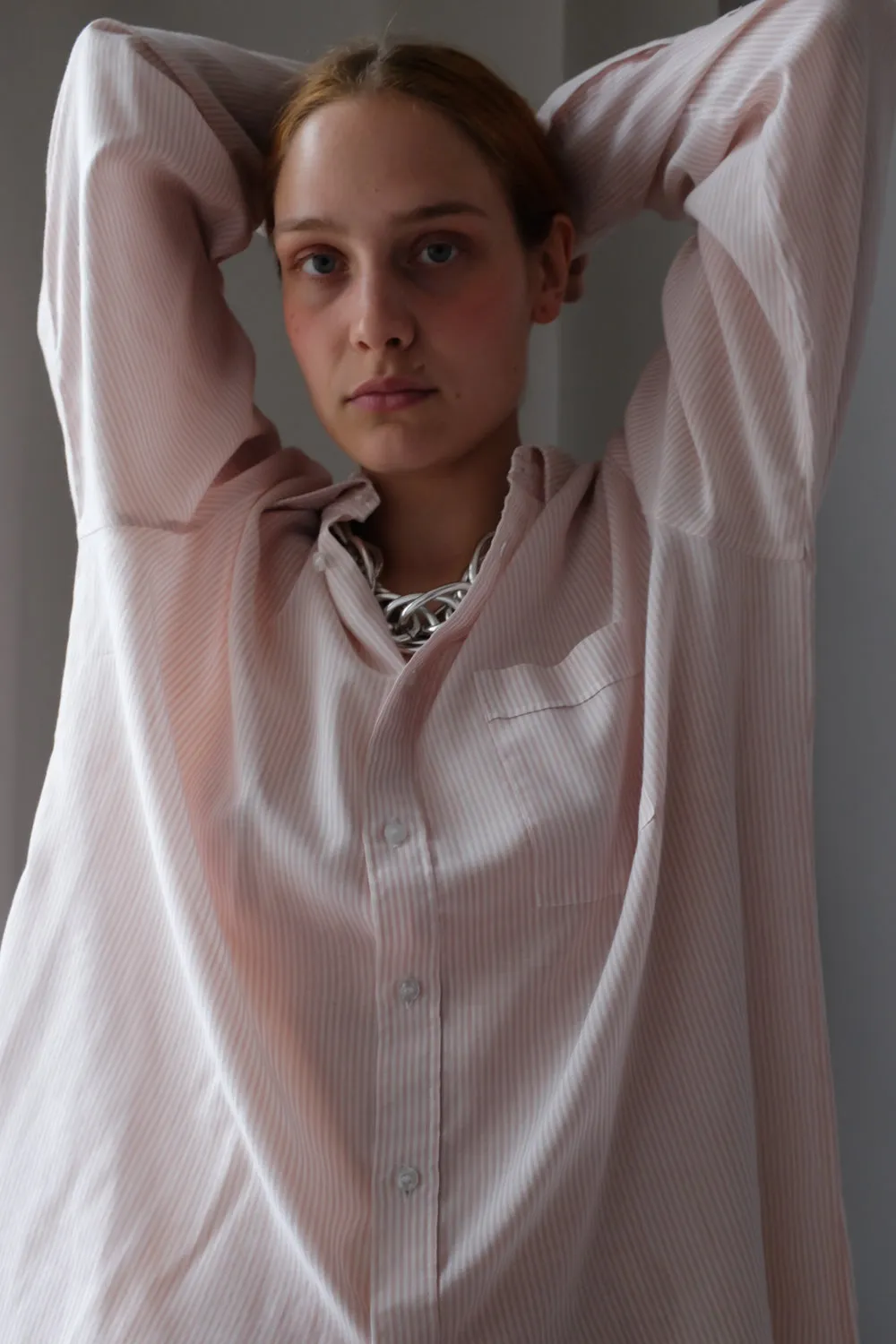 VINTAGE STRIPED ROSE OVERSIZE SHIRT