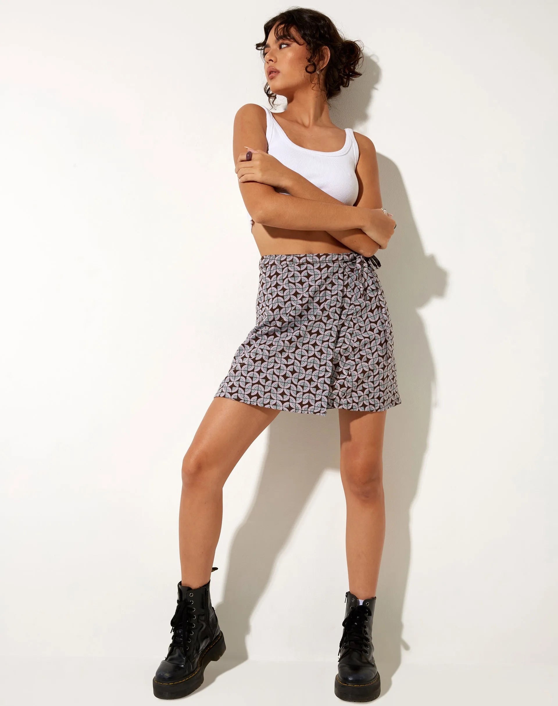 Volto Mini Skirt in Retro Tile