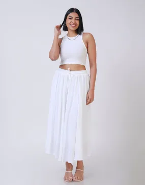 White Flared Skirt