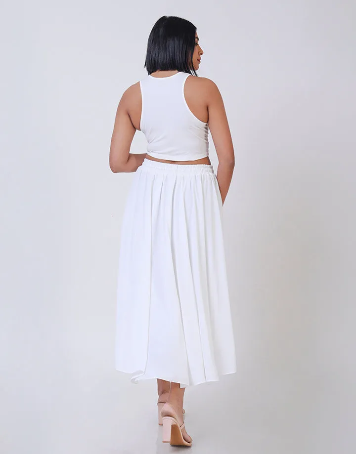 White Flared Skirt