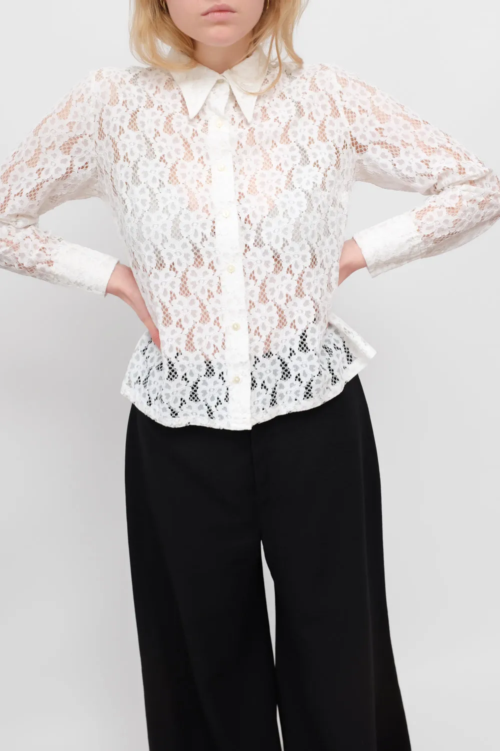 WHITE LACE VINTAGE SHIRT