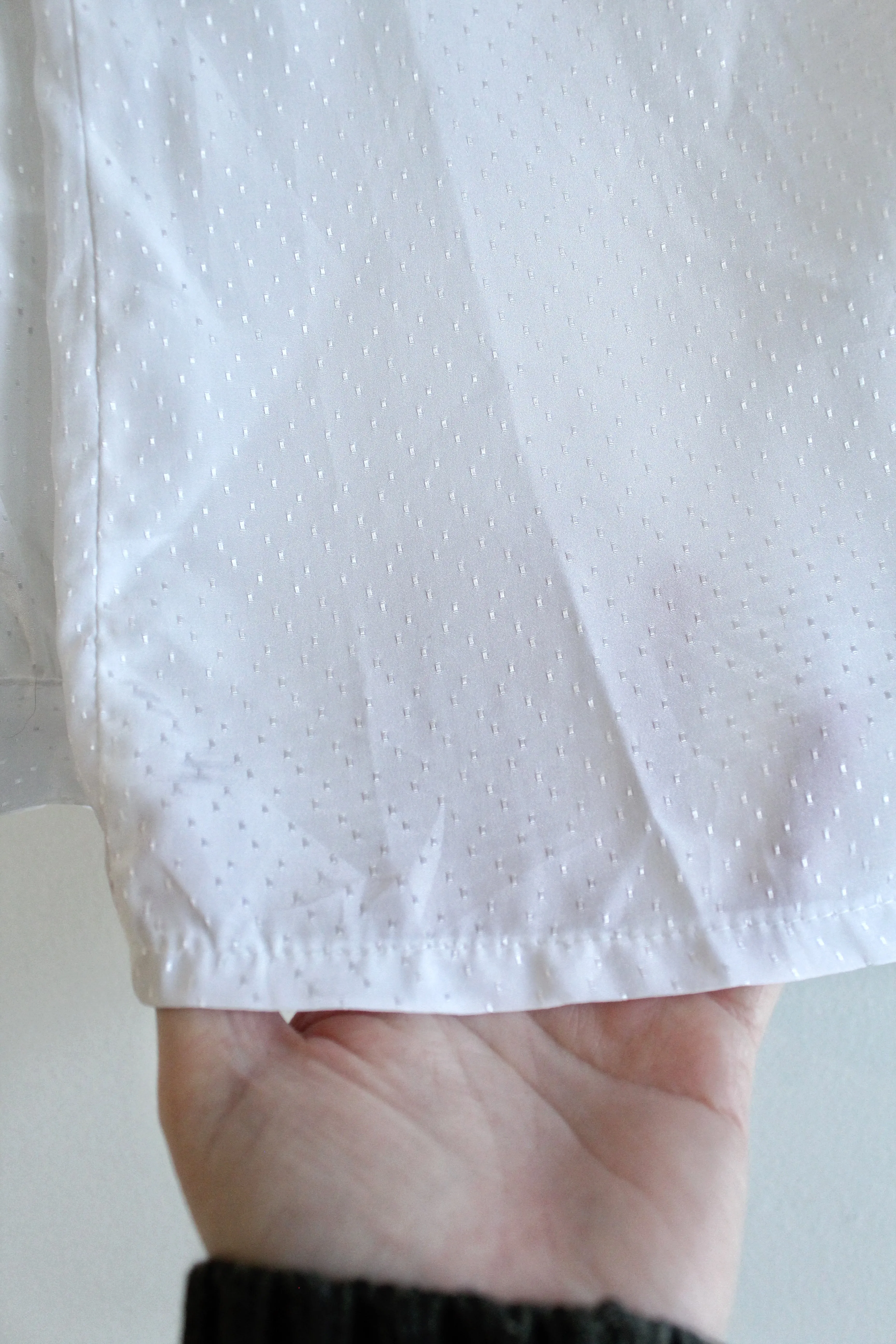 White Swiss Dot Ruffle Vintage Blouse