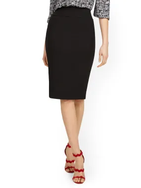 Whitney High-Waisted Pull-On Skirt - Black